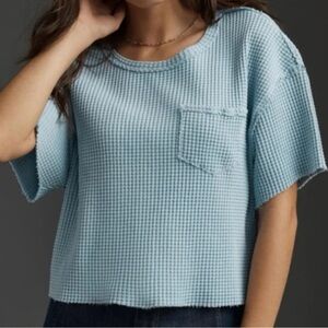 NWOT Pilcro Light Blue Short Sleeve Waffle Tee Size M